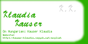 klaudia kauser business card